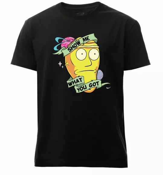 Чоловіча преміум футболка Rick and Morty Show me what you got Чорний фото