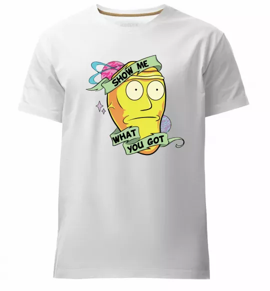 Чоловіча преміум футболка Rick and Morty Show me what you got Білий фото