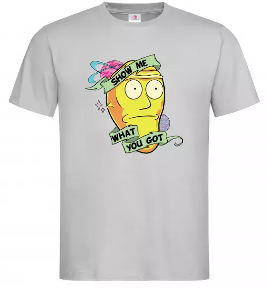 Чоловіча футболка Rick and Morty Show me what you got Сірий фото