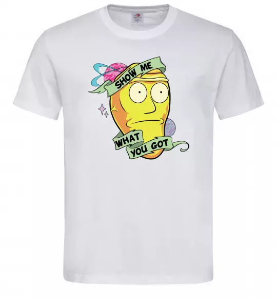 Чоловіча футболка Rick and Morty Show me what you got Білий фото