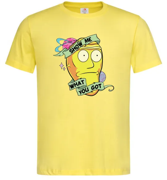 Чоловіча футболка Rick and Morty Show me what you got Лимонний фото