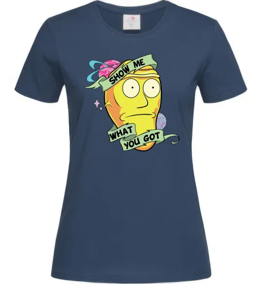 Жіноча футболка Rick and Morty Show me what you got Темно-синій фото