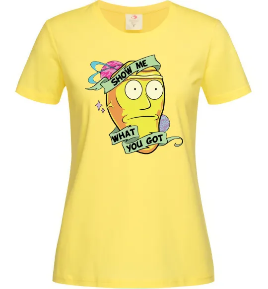 Жіноча футболка Rick and Morty Show me what you got Лимонний фото