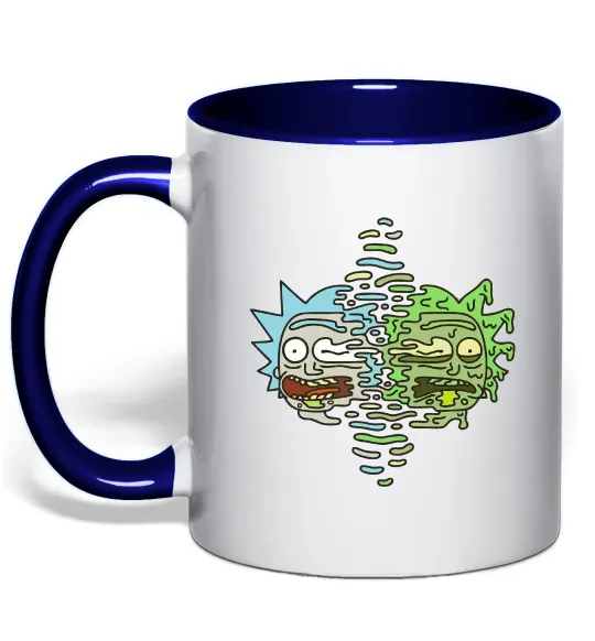 Чашка с цветной ручкой Toxic Rick Глубокий темно-синий фото