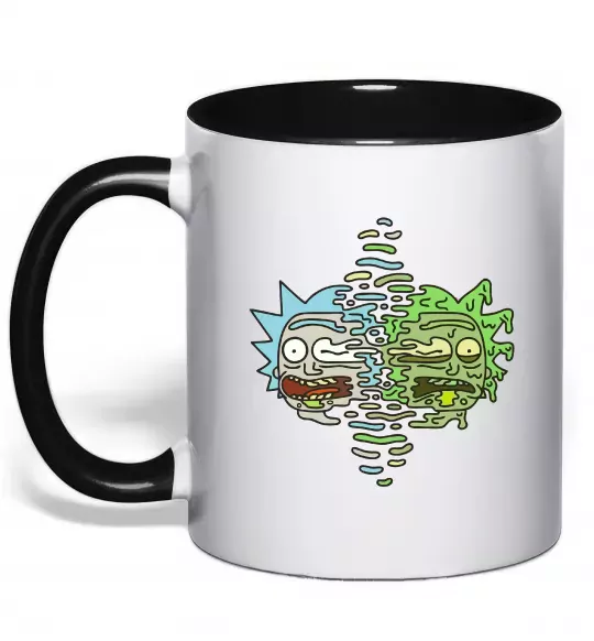 Чашка с цветной ручкой Toxic Rick Черный фото