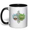 Чашка с цветной ручкой Toxic Rick Черный фото