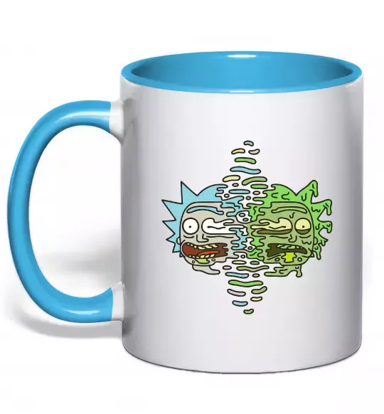 Чашка с цветной ручкой Toxic Rick Голубой фото