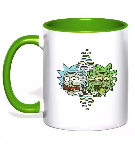 Чашка с цветной ручкой Toxic Rick Зеленый фото