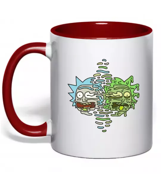Чашка с цветной ручкой Toxic Rick Красный фото