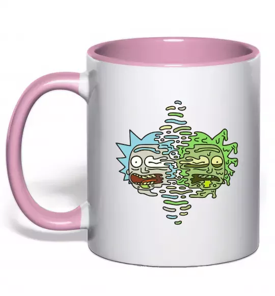 Чашка с цветной ручкой Toxic Rick Нежно розовый фото