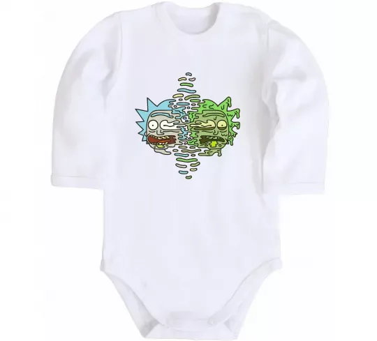 Детский боди Toxic Rick Белый фото