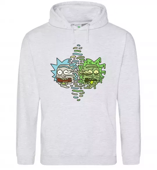 Мужская толстовка (худи) Toxic Rick Серый меланж фото