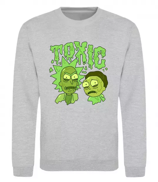 Свитшот Toxic Rick and Morty Серый меланж фото