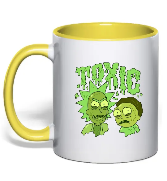 Чашка с цветной ручкой Toxic Rick and Morty Лимонный фото