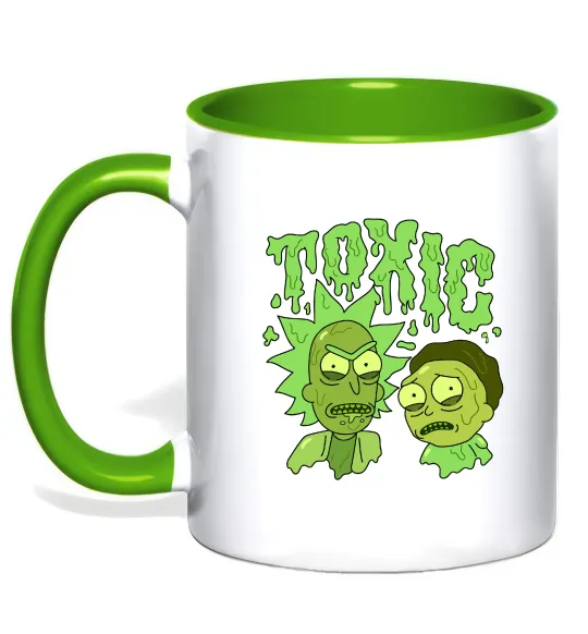 Чашка с цветной ручкой Toxic Rick and Morty Лаймовый фото