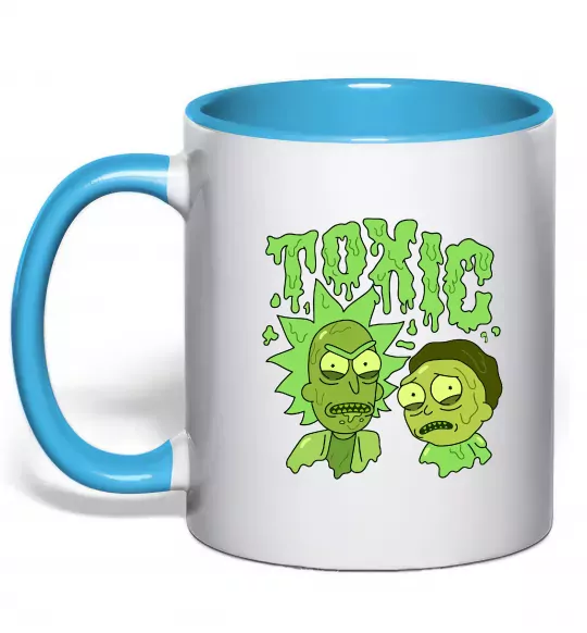 Чашка с цветной ручкой Toxic Rick and Morty Голубой фото