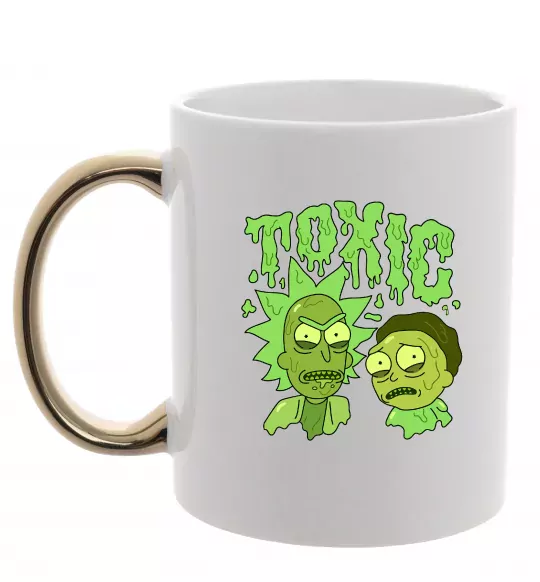Чашка с цветной ручкой Toxic Rick and Morty Золото фото