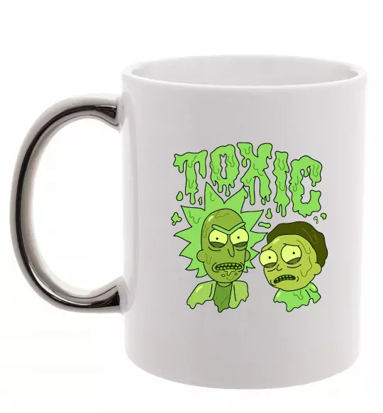 Чашка с цветной ручкой Toxic Rick and Morty Серебро фото