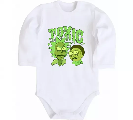 Детский боди Toxic Rick and Morty Белый фото