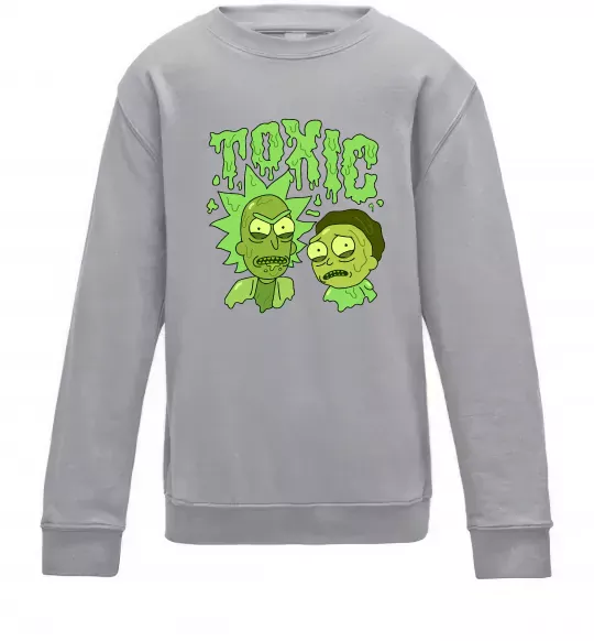 Детский Свитшот Toxic Rick and Morty Серый меланж фото