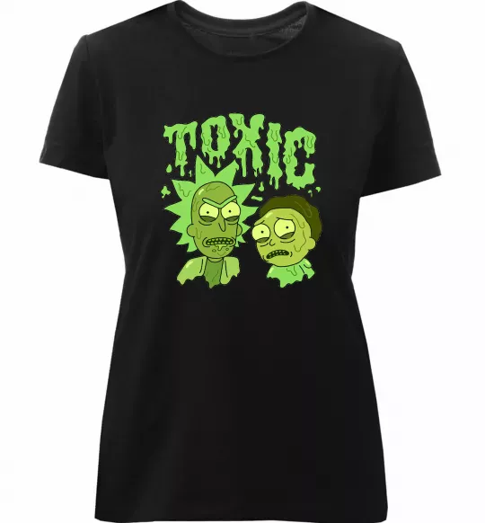 Женская премиум футболка Toxic Rick and Morty Черный фото