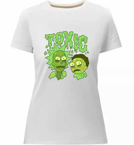 Женская премиум футболка Toxic Rick and Morty Белый фото