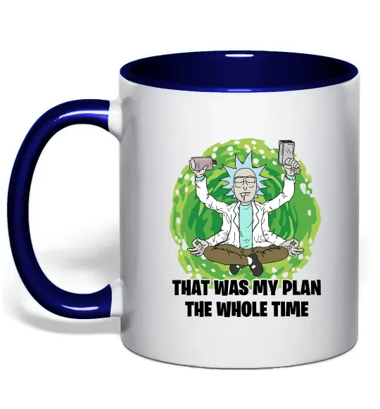 Чашка с цветной ручкой That was my plan Rick Глубокий темно-синий фото