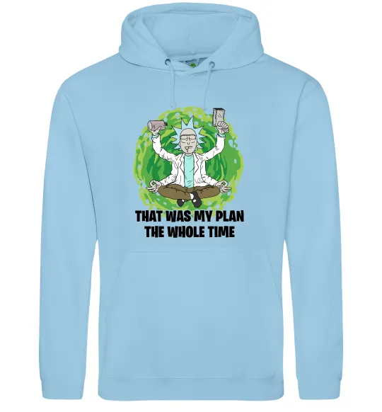 Мужская толстовка (худи) That was my plan Rick Голубой фото