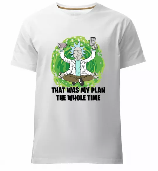 Мужская премиум футболка That was my plan Rick Белый фото