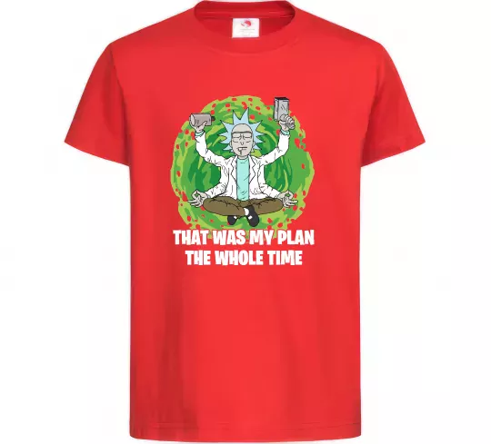 Детская футболка That was my plan Rick Красный фото