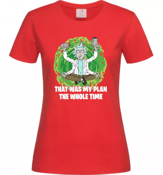 Жіноча футболка That was my plan Rick Червоний фото