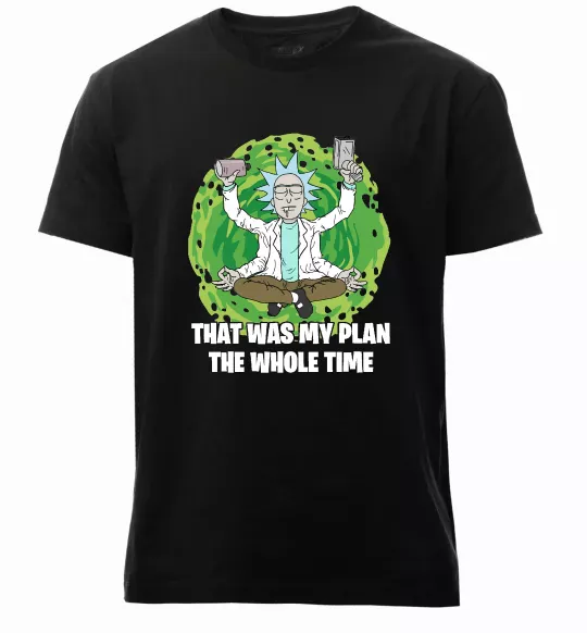 Мужская премиум футболка That was my plan Rick Черный фото