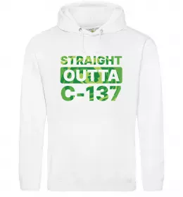 Мужская толстовка (худи) Straight outta C-137 Белый фото