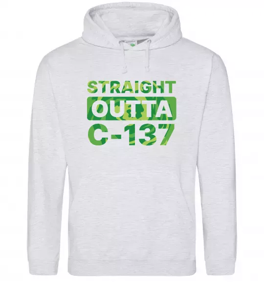 Женская толстовка (худи) Straight outta C-137 Серый меланж фото