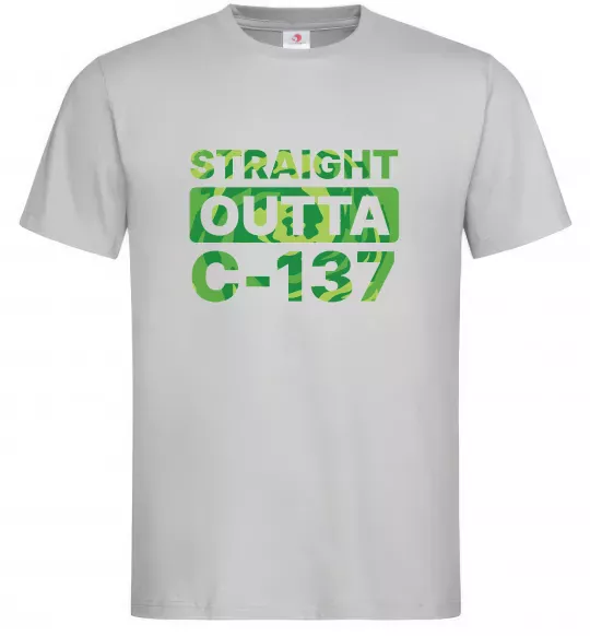 Чоловіча футболка Straight outta C-137 Сірий фото