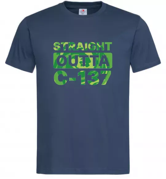 Чоловіча футболка Straight outta C-137 Темно-синій фото