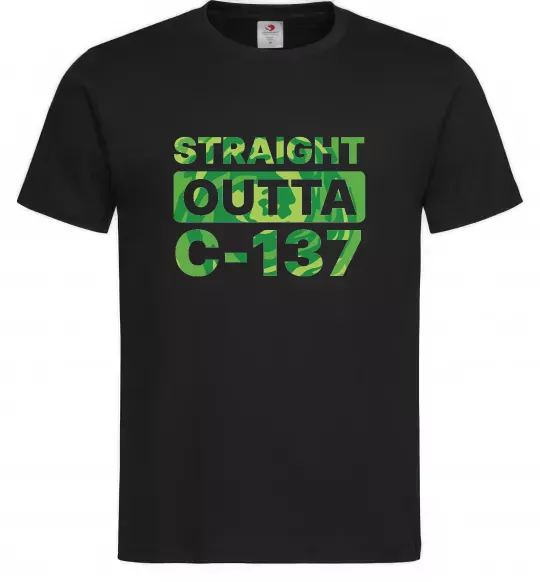 Чоловіча футболка Straight outta C-137 Чорний фото