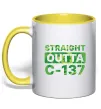 Чашка з кольоровою ручкою Straight outta C-137 Сонячно жовтий фото
