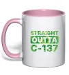Чашка з кольоровою ручкою Straight outta C-137 Ніжно рожевий фото