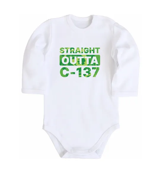 Детский боди Straight outta C-137 Белый фото