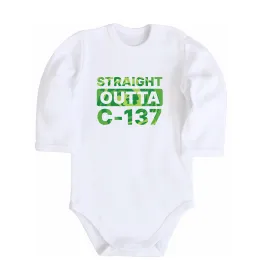 Дитячий бодік Straight outta C-137 Білий фото