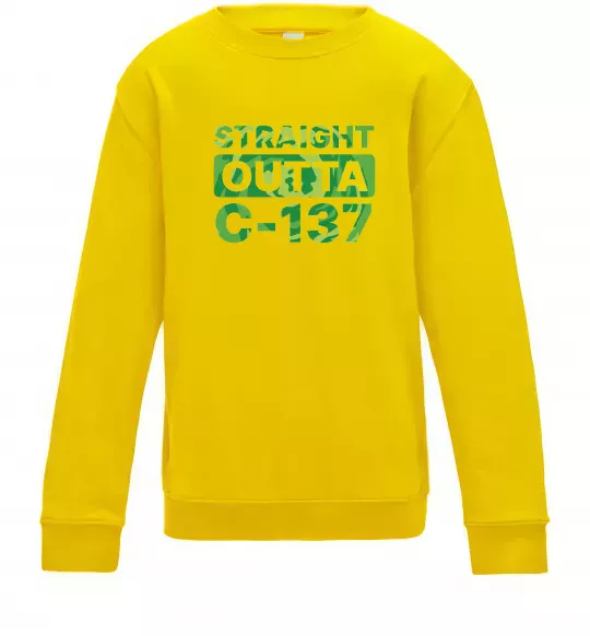 Детский Свитшот Straight outta C-137 Солнечно желтый фото