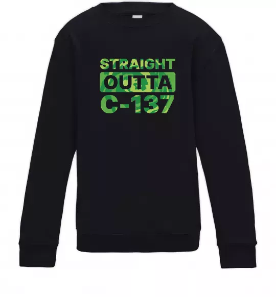 Детский Свитшот Straight outta C-137 Черный фото