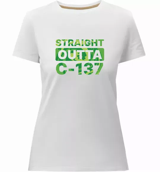 Женская премиум футболка Straight outta C-137 Белый фото