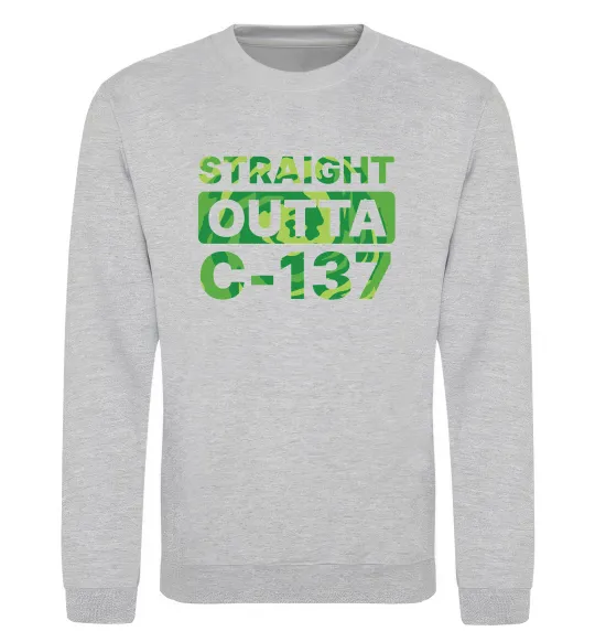 Світшот Straight outta C-137 Сірий меланж фото