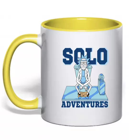 Чашка с цветной ручкой Solo adventures Солнечно желтый фото