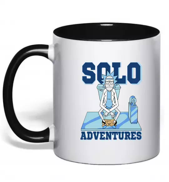 Чашка с цветной ручкой Solo adventures Черный фото