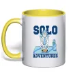 Чашка с цветной ручкой Solo adventures Лимонный фото