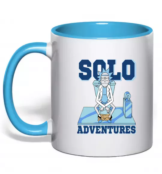 Чашка с цветной ручкой Solo adventures Голубой фото