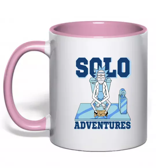 Чашка с цветной ручкой Solo adventures Нежно розовый фото